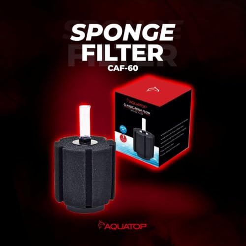 Aquatop CAF-60 Inside Sponge Filter – Mechanical and Organic Filtration – Works with Air Pumps or Powerheads – Appropriate for Aquariums as much as 60 Gallons