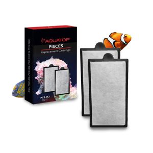 Aquatop Pisces Substitute Carbon Cartridge 2-Pack, Appropriate with All Pisces All-in-One Aquarium Fashions, PCS-RCI