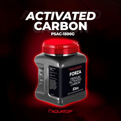 Aquatop Premium Activated Carbon Media 53 oz - Improves Water Readability and Eliminates Impurities - Good for Freshwater and Saltwater Aquariums